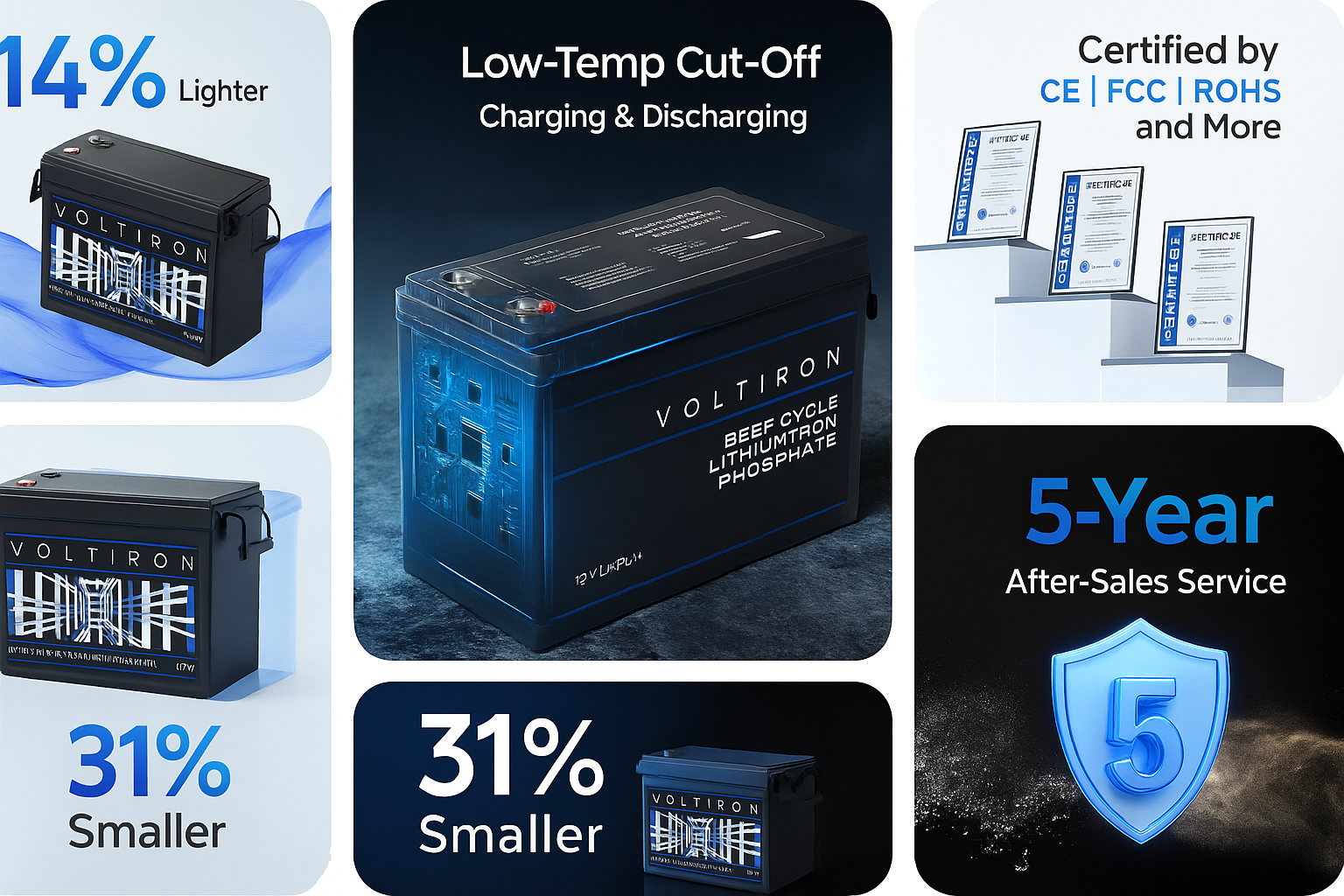 Voltiron 12V 160Ah LiFePO4 Battery